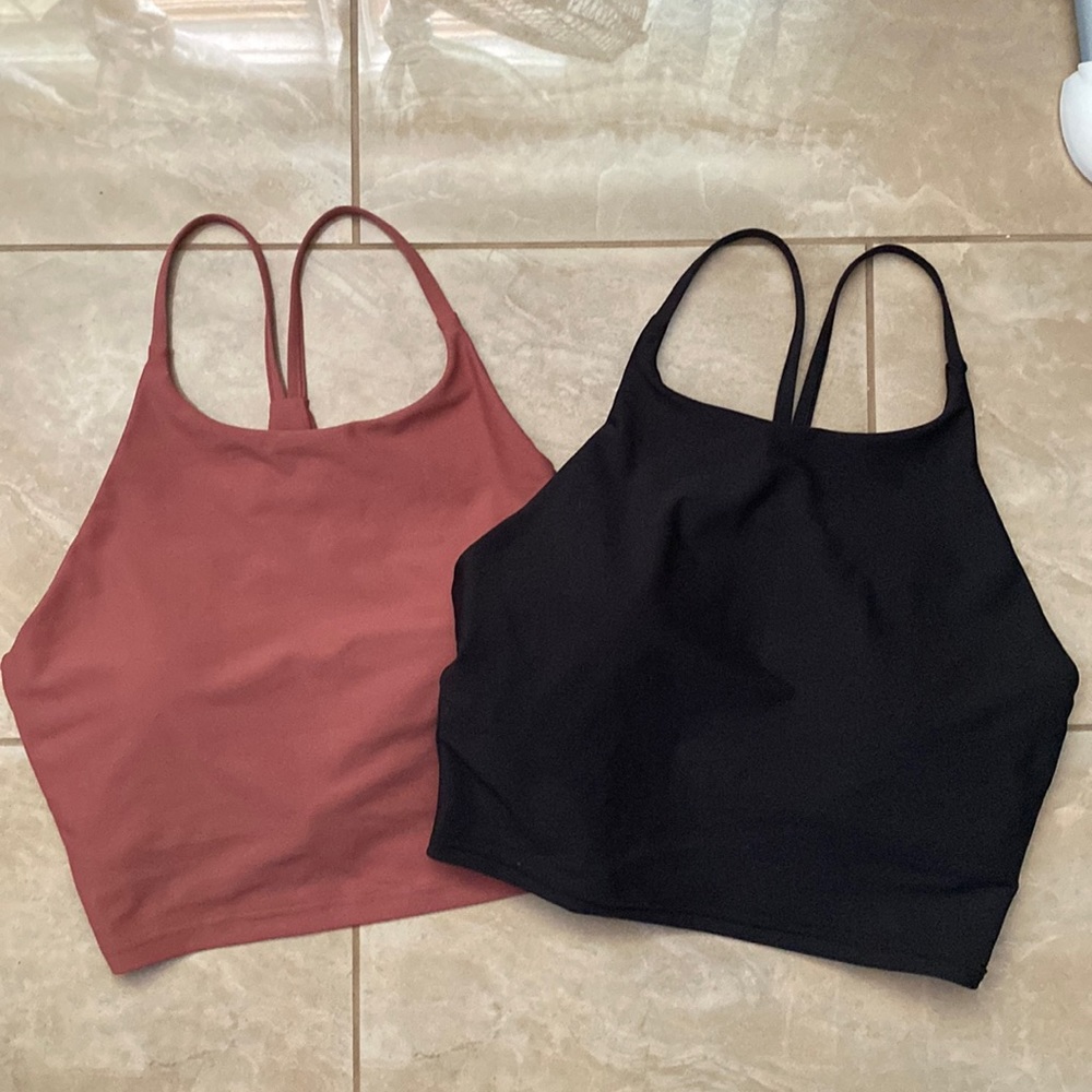 Lot of 2 Old Navy Active Powersoft Longline Sports Bras Size Large